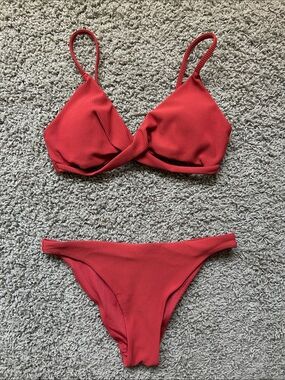 lululemon athletica Textured Red Two-Piece Bikini